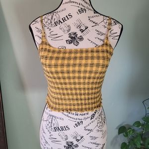 Hollister yellow and black tank in small